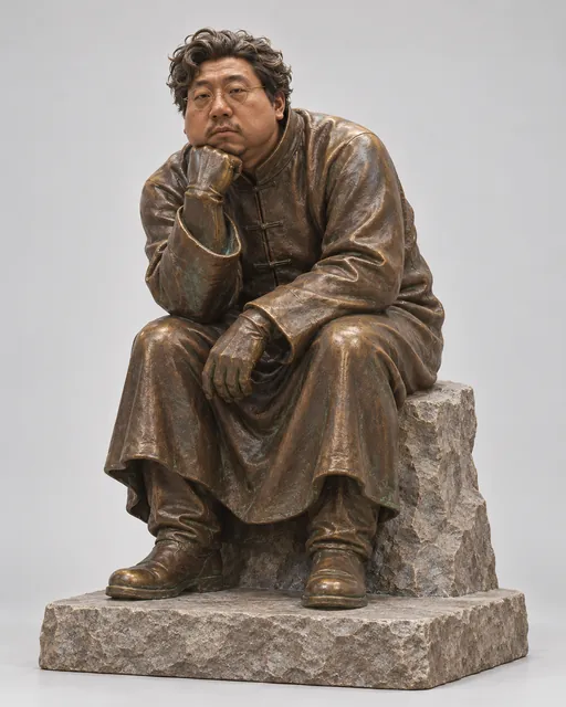 何发论思想者：何发正在想午饭，生成角色图像