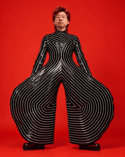 何发论大卫·鲍伊：银线弧腿摇滚人，生成角色图像