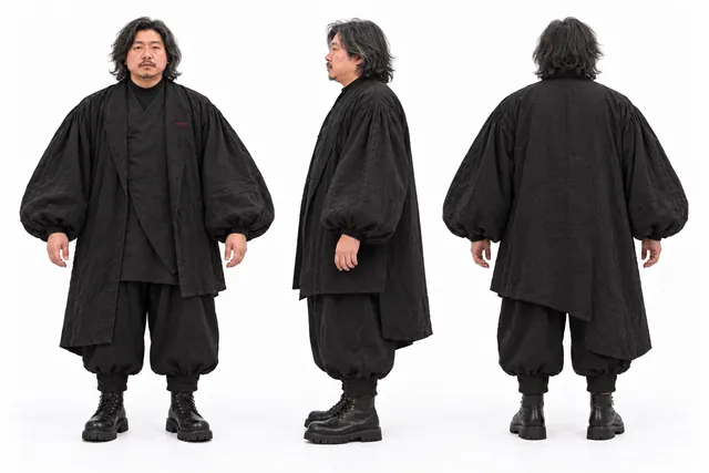 何发论山本耀司，同一造型的另一视图