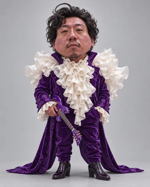 何发论Prince：紫色王子的慢速褶边，生成角色图像