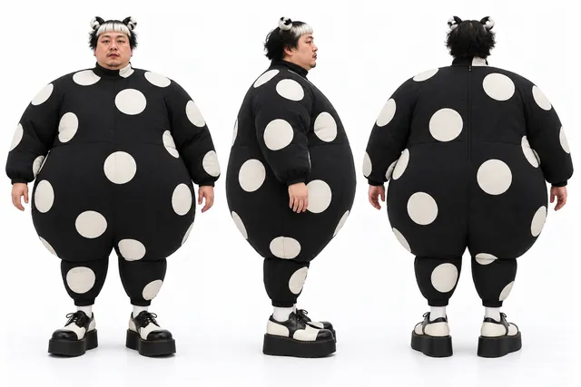 何发论Leigh Bowery，同一造型的另一视图
