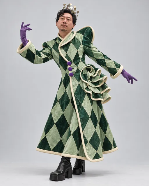 何发论Leigh Bowery：错格绿茧，生成角色图像